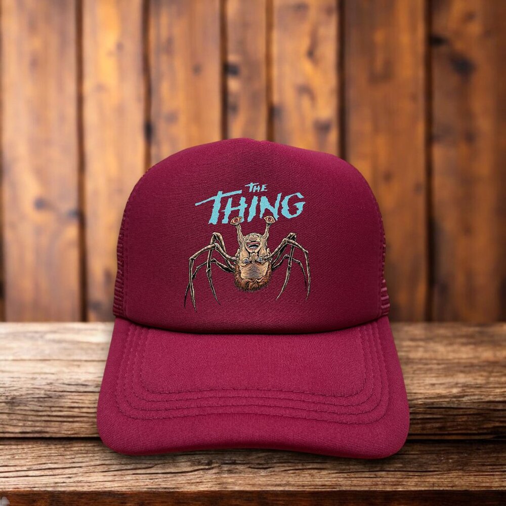 The Thing Unisex Trucker Hat Maroon Snapback John Carpenter 80s Horror Movie Cap
